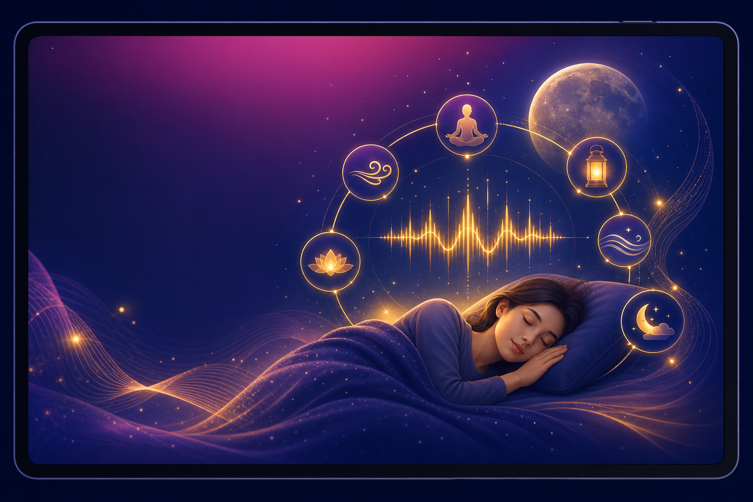 ภาพประกอบคลื่นเสียงช่วยนอนหลับ LifeShift Frequencies