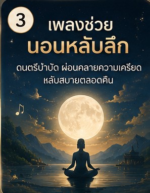 วิธีแก้ หลับไม่ลึก ด้วย ฟังเพลงสมาธิก่อนนอน ภาพประกอบการผ่อนคลายก่อนนอน